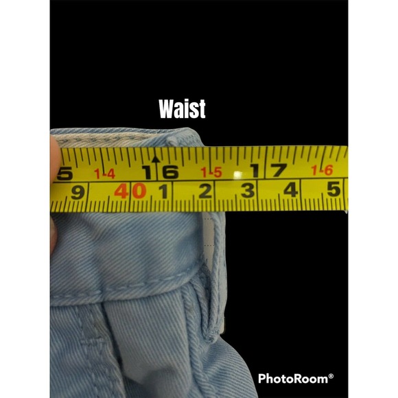 IZOD Size 33” Saltwater 9” Inseam Flat Front Chino Shorts Blue Cotton - Picture 6 of 6